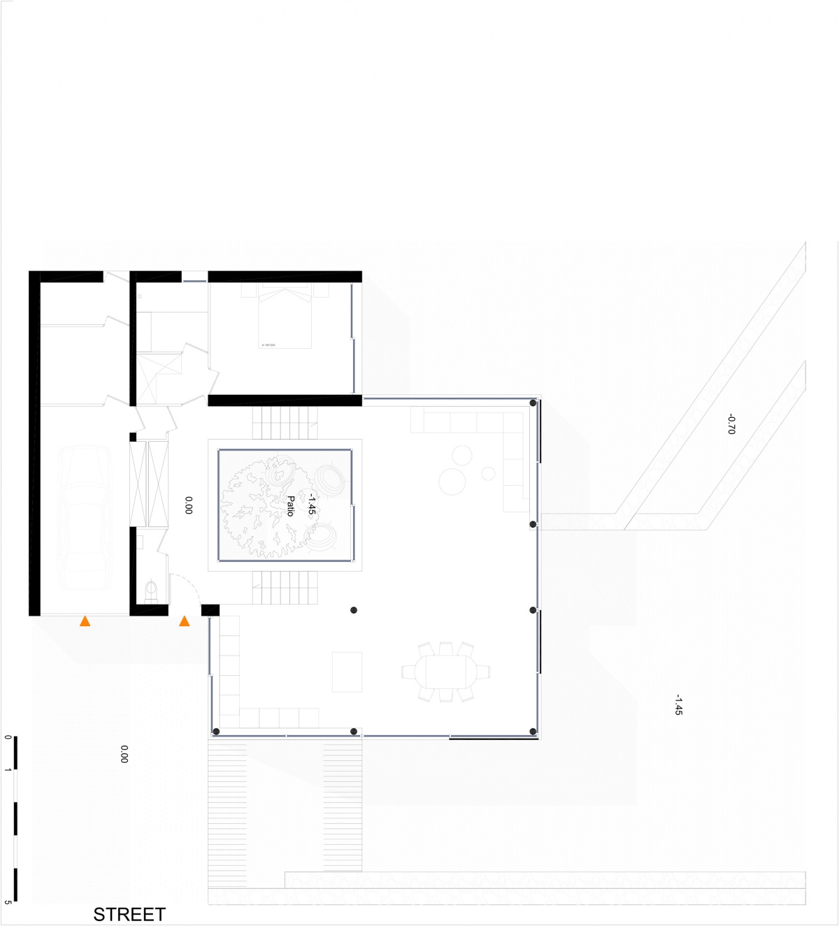 Projet de maison contemporaine � Patio en Roumanie // Promoteur priv� : AXX_DUM_PLANS MAISON 2-RDC.