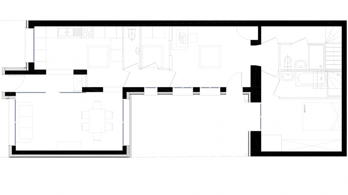 R�novation et extension de maison de ville - Corbeil-Essonnes : Corbeil essonnes_extension maison_Plan