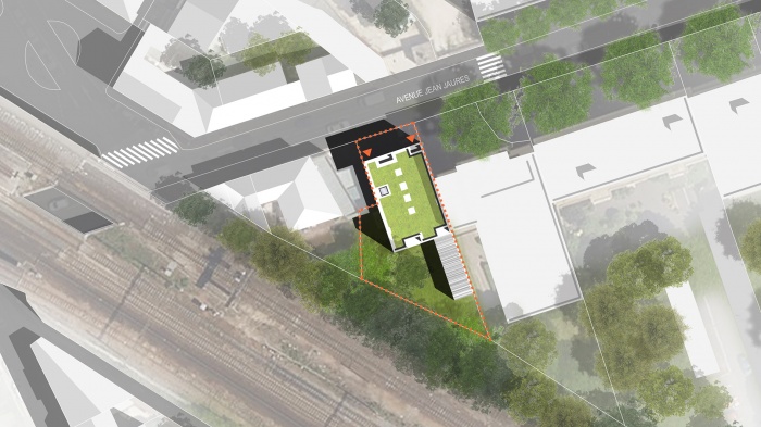 Transformation d'un centre m�dical + 8 logements - Gagny : A32-GAG-Plan masse 200 recadre