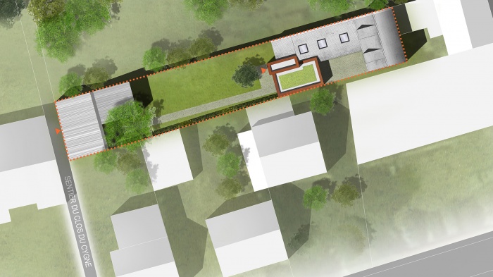 R�novation et extension de maison de ville - Corbeil-Essonnes : A28-COR-Plan masse 200 recadre